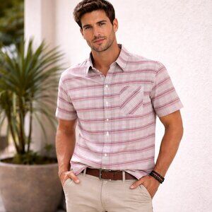 Columbia Men’s Plaid Button Down Shirt Size XL Cotton Short Sleeve Casual